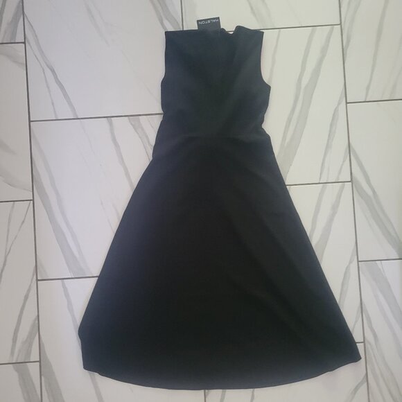 Halston NWT Sleek Black Formal Dress - Picture 11 of 11